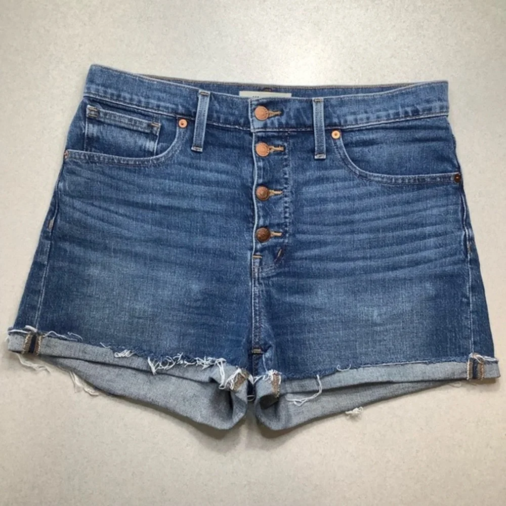Madewell‎ Denim High Rise Shorts 29 Button Front Burke